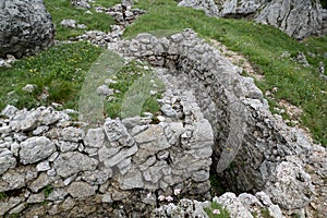 Memory od world war 1 in dolomites at sass de stria photo