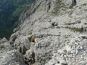 Memory od world war 1 in dolomites at sass de stria photo