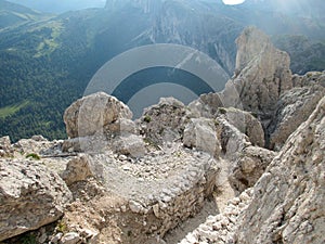 Memory od world war 1 in dolomites at sass de stria photo