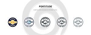 Fortitude icon in different style vector illustration. two colored and black fortitude vector icons designed in filled, outline,