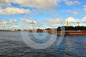 Fortness of St. Peter and Pavel and river Neva in St-Petersburg, Russia photo