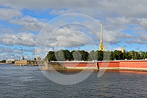 Fortness of St. Peter and Pavel and river Neva in St-Petersburg, Russia photo