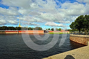 Fortness of St. Peter and Pavel and river Neva in St-Petersburg, Russia photo