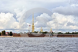 Fortness of St. Peter and Pavel and river Neva in St-Petersburg, Russia photo