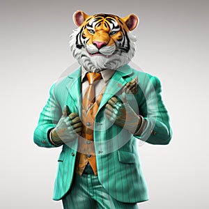 Fortnite Tiger Suit - Realistic Cartoon Art By Sacha Goldberger