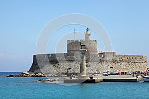 Fortress Agios Nikolaos on the harbor of Rhodes