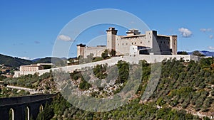 The fortress Albornoz in Spoleto, italy photo
