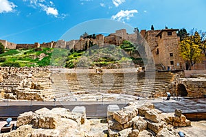 The fortress Alcazaba, ruins of roman theater,