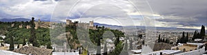 The fortress of the Alhambra overlooking Granada