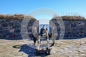 Fortress cannon in Suomenlinna - Sveaborg, Helsinki Finland