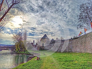 The fortress. The castle. Landskape. Backgrounds.