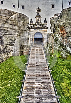 Fortress door with lead to a tunnel