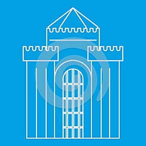 Fortress with gate icon, outline style