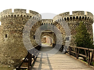 Fortress gate with towers