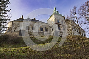 Fortress on a green hill. Olesko castle . Western Ukraine