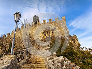 The Fortress Guaita viewed from The Pass of the Witches, San Marino