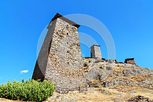 Fortress Keselo in Upper Omalo village. Tusheti Nature Reserve. Georgia