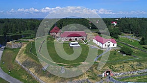 Fortress Korela June day aerial. Priozersk, Russia