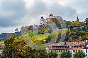 Fortress Marienberg during the beautiful autumn season, Marienberg