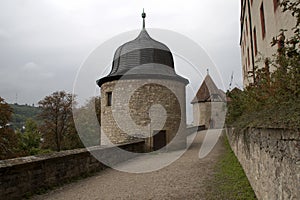 Fortress Marienberg watch tower and path to the inner courtyard