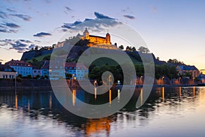 Fortress Marienberg in WÃ¼rzburg in Germany in the evening