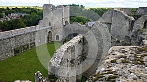 Fortress Philippe Auguste in ruins in the medieval village of Yevre chatel