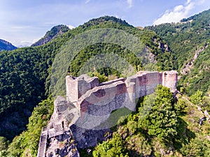 Fortress Poenari in Transylvania, one of the castles of Vlad the