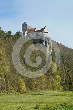 Fortress Prunn on rocks in Altmuehltal Germany