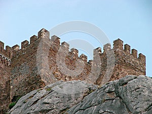 A fortress in the Romanesque style.