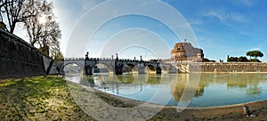 Fortress of Sant'Angelo and its reflection in river Tevere