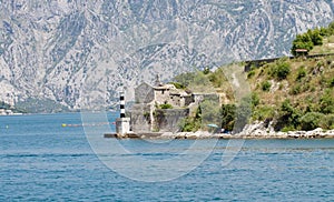 Fortress on the shore of Kotor Bay, Montenegro in summer
