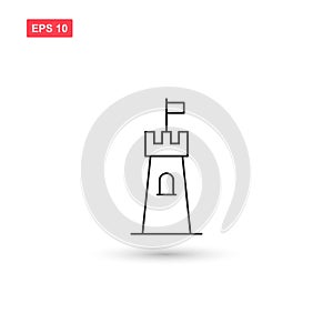 Fortress tower icon vector design isolated