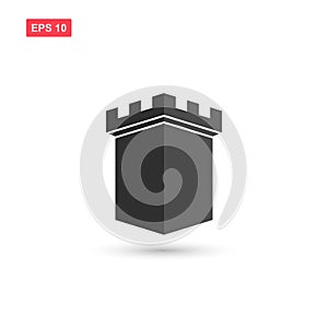 Fortress tower icon vector design isolated 5