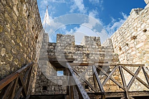 Fortress tower in medieval Cherven, Bulgaria â€“ view from