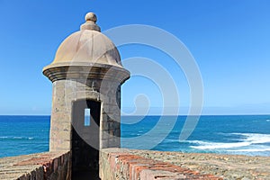 Fortress tower in Old San Juan Puerto Rico