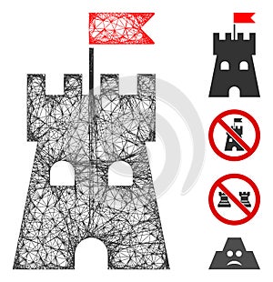 Fortress Tower Web Vector Mesh Illustration