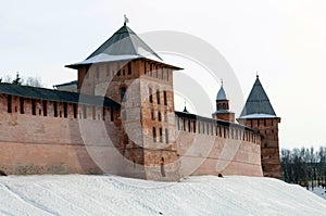 Fortress Velikiy Novgorod of winter.