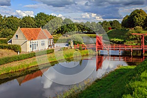 The fortress wall of Bourtange, Groningen, the Netherlands.