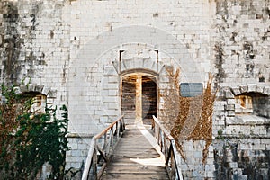 Fortress wall on the Mamula island. Montenegro