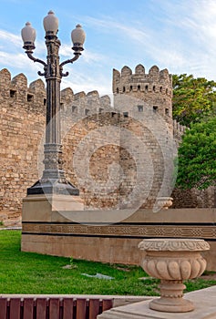 Fortress wall in old city Baku, Azerbaijan