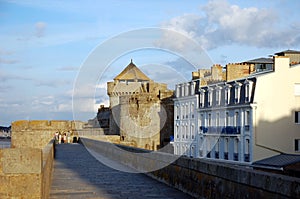 Fortress wall and the old town of Saint-Malo