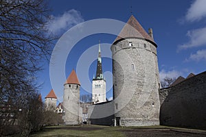 Fortress Wall and the Old Town Tower , Tallinn