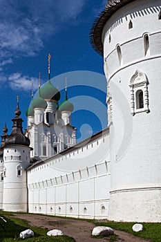 Fortress wall and towers of the Rostov Kremlin, Yaroslavl Region