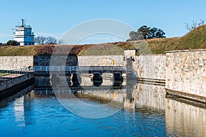 Fortress Walls of Fort Monroe in Hampton, Virginia