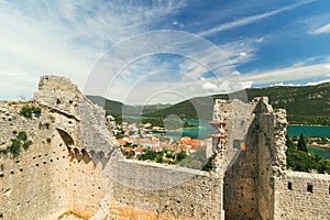 Fortress and walls in Mali Ston, Peljesac, Dalmatia, Croatia