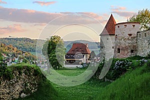 Fortress walls of the old town of Bardejov in Slovakia.