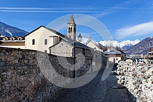 The fortress walls and towers of Aosta Cinta Muraria e Torri Aosta Valle d`aosta Italy photo