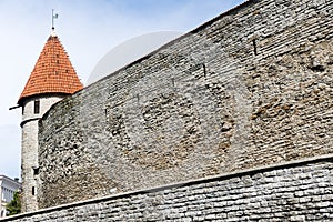 Fortress walls and towers of Tallinn, Vaike-Kloostri Street, Tallinn, Estonia