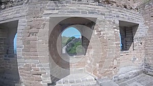 Fortress Windows View Great Wall China, Jinshanling China