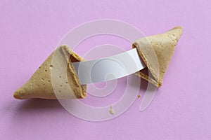 Fortune cookie with blank message